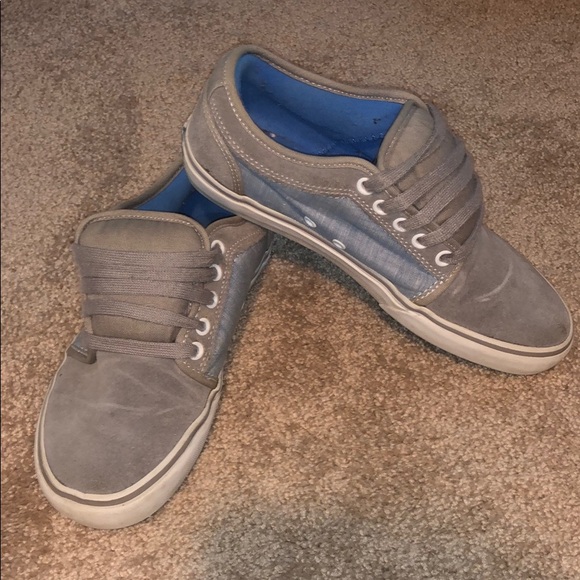 blue and gray vans shoes